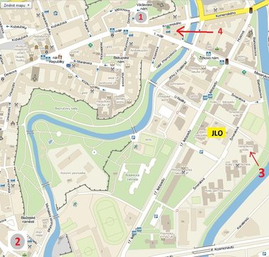 a map of the hotels in Olomouc
